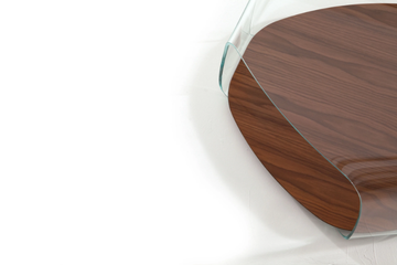QUIET - Low triangular wood and glass coffee table by Tonin Casa - view 3